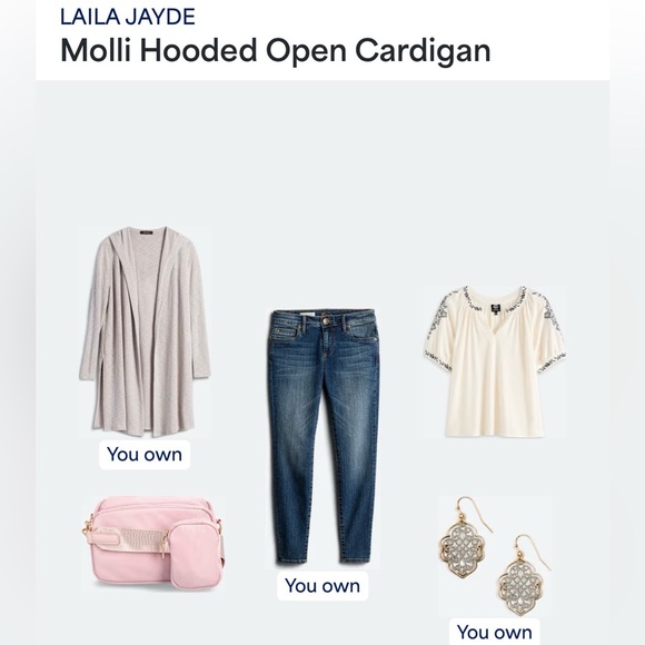 NWT Laila Jayde Molli Light Grey Long Hooded Cardigan, Size Small - Picture 15 of 16